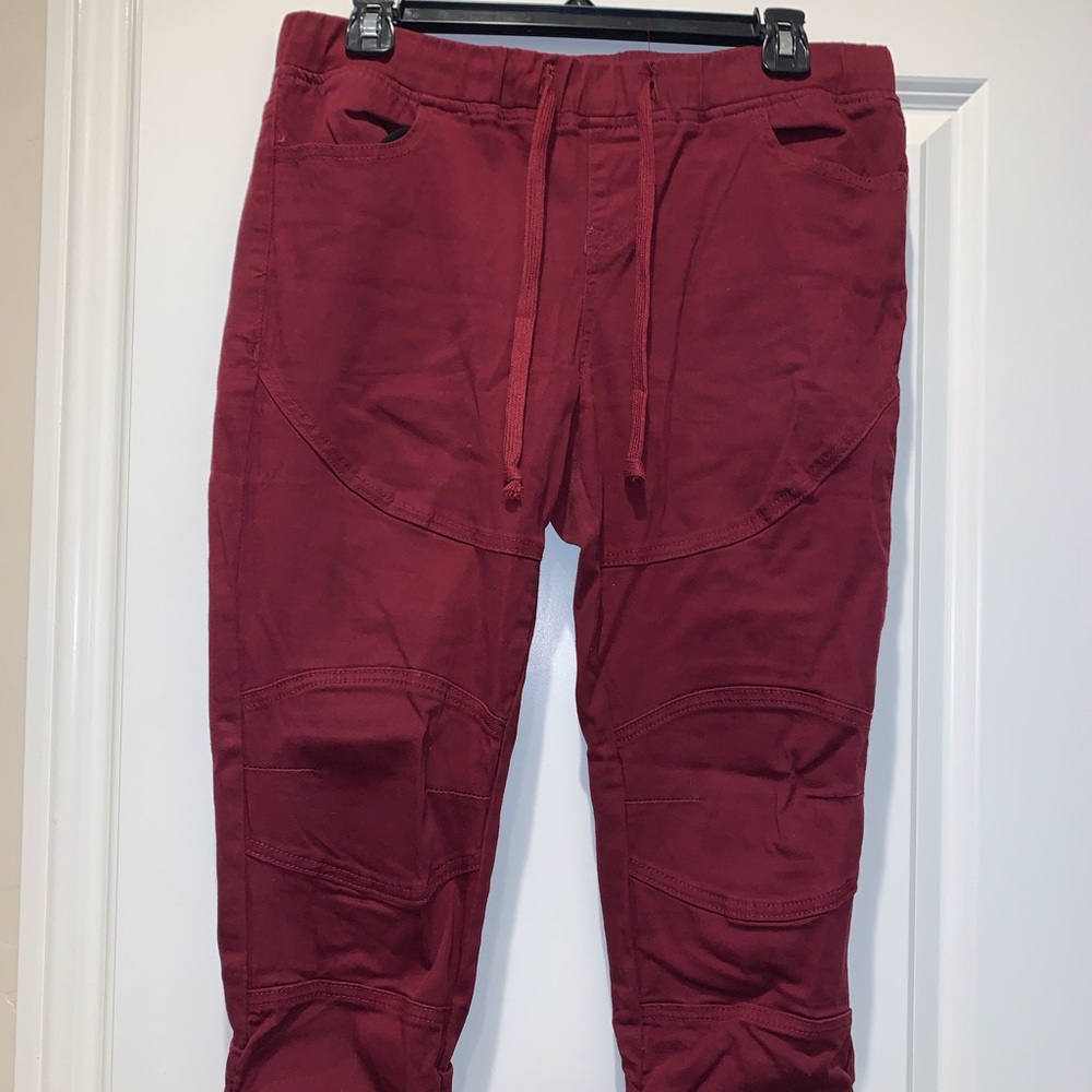 Red Jean Joggers